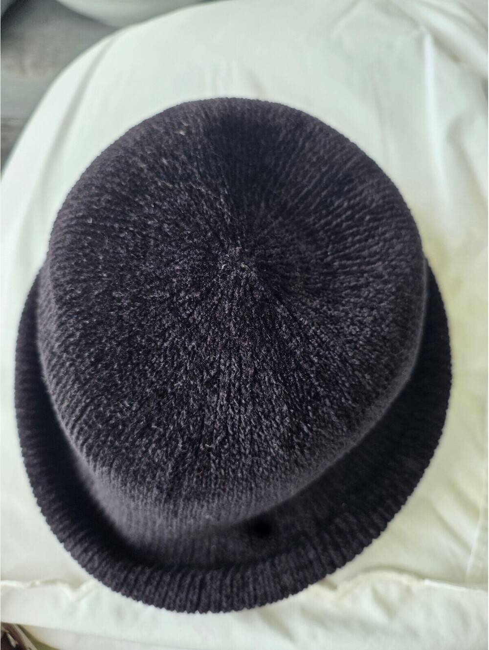Black Knit chanel Hat with Rolled Brim